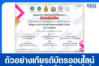 เกียรติบัตรออนไลน์ฟรี กิจกรรมอบรมออนไลน์ เรื่อง โรคไม่ติดต่อ 2026