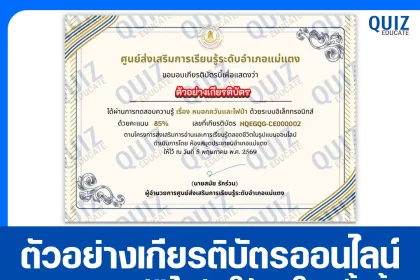 เกียรติบัตรออนไลน์ฟรี ทำข้อสอบวัดระดับความรู้ เรื่อง หมอกควันและไฟป่า 2026
