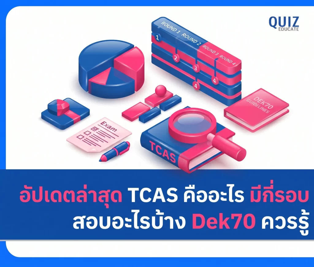 อัปเดตล่าสุด TCAS คืออะไร มีกี่รอบ สอบอะไรบ้าง Dek70 ต้องรู้ 2 อัปเดตล่าสุด TCAS คืออะไร มีกี่รอบ สอบอะไรบ้าง Dek70 ต้องรู้ 2026